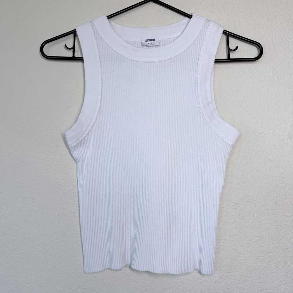 COTTON ON Women’s White Sleeveless Ribbed Tank Top Size M